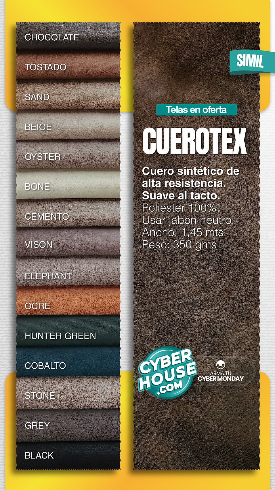 SIMIL CUERO CUEROTEX HUNTER GREEN